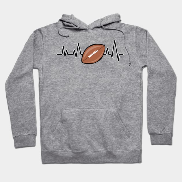 Heartbeat Pulse - American Football Hoodie by DesignWood-Sport